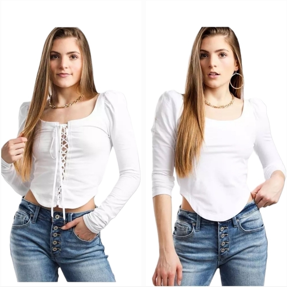 FREE PEOPLE Willow Two-Way Cropped Top NWT reversible white bridal